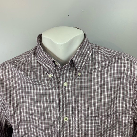 Eddie Bauer Wrinkle Resistant Long Sleeve Button Shirt Plaid Contrasting Trim - Picture 2 of 10